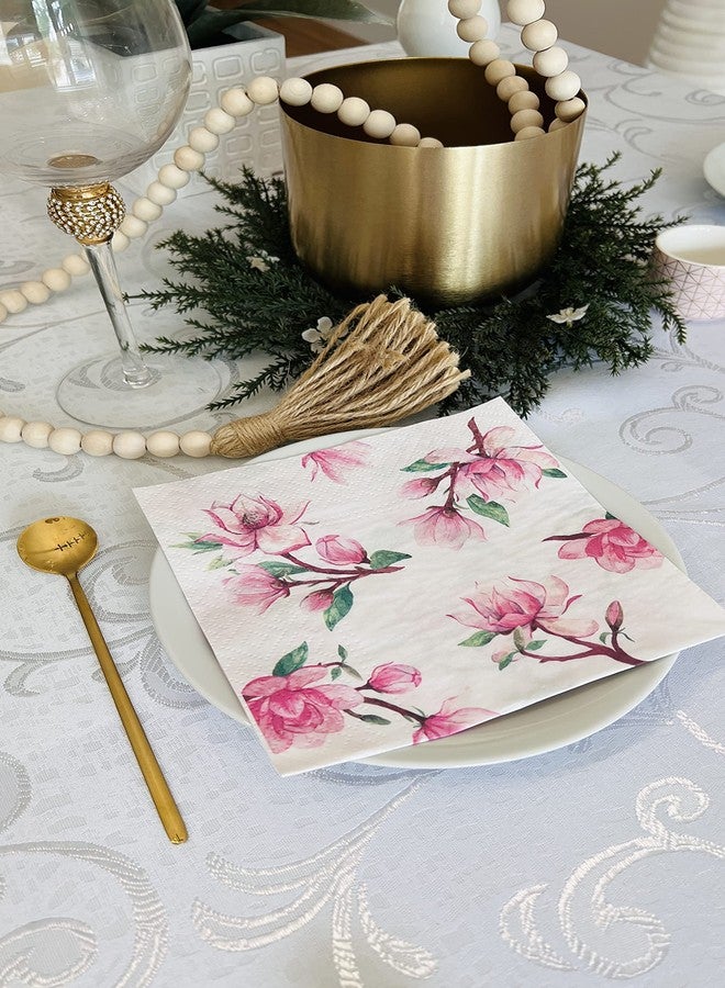 Importer AM Pink Magnolia Flowers Paper Napkins Tissue for Decoupage Luncheon Disposable -13" x 13" (Unfolded) Magnolia Springs - Image 3